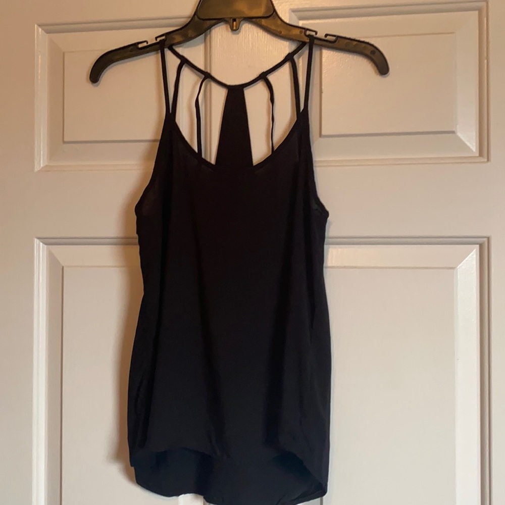 Black sleeveless blouse